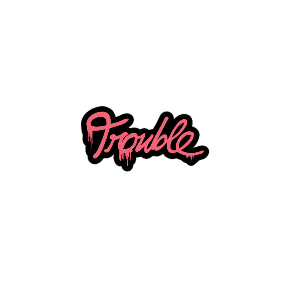 Trouble Black Outline Sticker